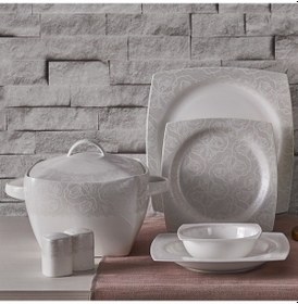 Resim Neva Mentol Esinti Premium Kare Yemek Takımı- 60 Parça 