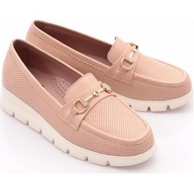 Resim Dgn 6095-1 Kadin Aksesuarli Loafer Ayakkabi Somon 