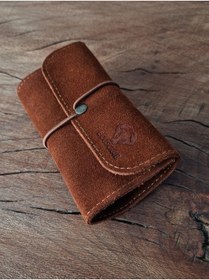 Resim English Leather Tutun Kesesi Cüzdan Tutun Çantası %100 Gerçek Süet Deri Küçük Boy 