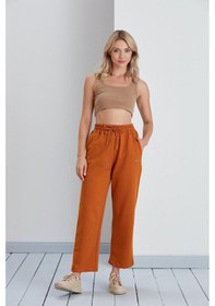 Resim Basic Model Bol Paça 2 İplik Eşofman Altı Camel-camel Camel 