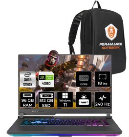 Resim Asus Rog Strıx G18 G814JZ-N6023 Intel İ9 13980HX 96GB DDR5 Ram 512GB SSD 12GB RTX4080 175W 18 Inç 240Hz Qhd Wqxga 