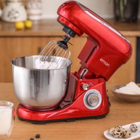 Resim Emsan Kırmızı Stand Mikser Mutfak Şefi 6 Hız Kademeli 1300w 5 Lt 