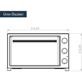 Resim Kumtel 1420W Siyah 35 Litre Mini Fırın Siyah-Beyaz KF-5320-A0I 