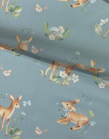 Resim Evmila Minik Geyikler Desenli Nevresim Takımı - 160x220cm Nevresim +50x70cm Yastık Kılıfı+100x200cm Çarşaf 