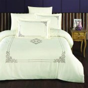 Resim Maxstyle Damask Saten Krem Nakışlı Çift Kişilik Nevresim Takımı 