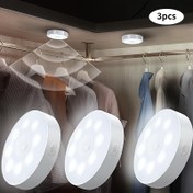 Resim AMill 3'lü Hareket Sensörlü Dolap Işıkları, 8-LED'li Mıknatıslı USB Şarj Edilebilir Duvar Lambaları, Koridor, Merdiven, Yatak Odası, Bodrum için İki Güçlü Kablosuz İç Mekan Aydınlatması - Sarı/Beyaz LED, Kızılötesi Sensör Fonksiyonlu Plastik Dekoratif Işıklar 