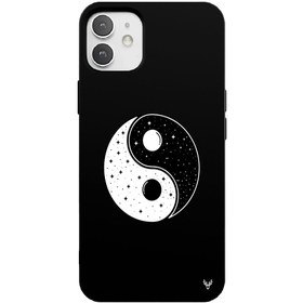 Resim iPhone 12 Yin Yang Symbol Telefon Kılıfı 