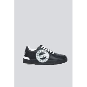 Resim Versace Erkek Logo Desenli Düşük Bilekli Deri Siyah Sneaker 79YA3SJ1ZPB40-899 