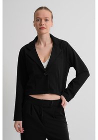 Resim Alexander Gardi Alexandergardı Astarsız Crop Blazer Ceket Siyah 