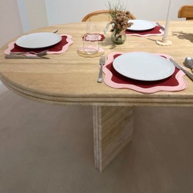 Resim Pipo Traverten Triple Mermer Masa - 200x100 / Korumasız 