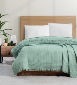 Resim Schafer Home Waffle Pike 200x220 Cm-yeşil Açık Bej 