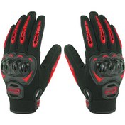 Resim Lemestar Xl Siyah-kırmızı Motor Güvenlik Eldiveni - Tam Parmak, Kayma Engeli, Dokunmatik Ekran Uyumlu, Nefesli Ağı, Dört Mevsim Kullanıma Uygun 