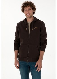 Resim U.S. Polo Assn. Erkek Regular Fit Koyu Kahverengi Şardonlu Örme Hırka 50313755-VR084 