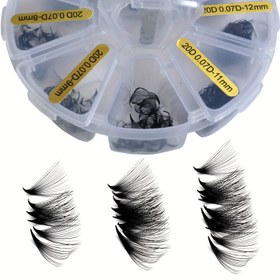 Resim Sackvis 10D/15D/20D Bireysel Kirpikler, Önceden Yapılmış Fan Kirpikler, 0.07mm Kalınlık, D Kıvrımı, 8-15mm Uzunluk, 480 Adet Yumuşak ve Hafif Sahte Kirpikler - Yeni Başlayanlar İçin Uygundur 