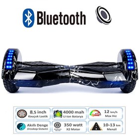 Resim Citymate Smart Balance Elektrikli Kaykay Hoverboard 8.5" Akıllı Dengeli Ledli Bluetooth Hoparlörlü Şimşek 