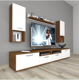 Resim Decoraktiv Eko 5220da Slm Tv Ünitesi Tv Sehpası - Ceviz - Beyaz 