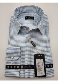 Resim Regularfit Mavi Kareli Erkek Gömlek Likralı Kesim Yapısıyla Ar045085-01 Koyu Mavi 