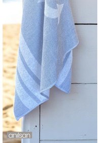 Resim Çapa Plaj Havlusu %100 Pamuk 70x140 Mavi 