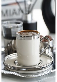 Resim Hedaporselen Gözde Platin Yaldız 5 Parça Kahve Sunum Seti Platin 