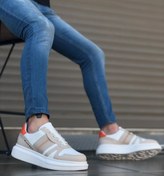 Resim BA0548 BOA Kalın Yüksek Krem Beyaz Taban Beyaz Bağcıklı Spor Erkek Ayakkabı BA0548 BOA Kalın Yüksek Krem Beyaz Taban Beyaz Bağcıklı Spor Erkek Ayakkabı