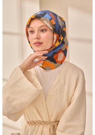 Resim Silk Home Aura Eşarp 140003-18 Koyu Turuncu, Lacivert, Mavi, Yeşil Gri, Pudra 