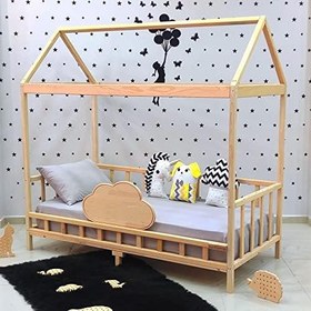 Resim Markaawm Montessori Yatak Bulut Karyola 90x190 Ahşap Yatak 80X130 