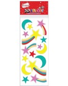 Resim Ticon 3d-70 Yıldız Gökkuşağı Şekilli Puffy Sticker 276443 