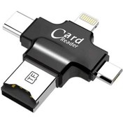 Resim 4 In 1 Kart Okuyucu Iphone Usb Type-C Usb-A Micro Usb Card Reader 