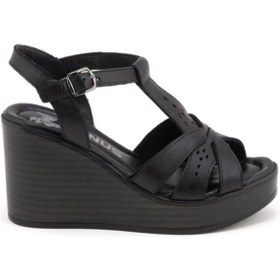 Resim Venüs 2310814Y Hakiki Deri Dolgu Topuk Günlük Şık Sandalet Ayakkabı 