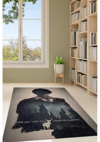 Resim Homshtag Seninleyiz Bej Renkli Harry Potter Halısı Çocuk Odası Halısı Çok Renkli 