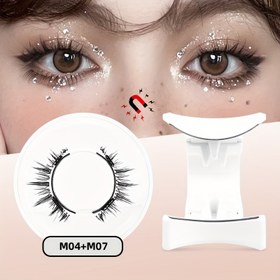 Resim Manyetik Kirpik Takma Seti ve Kıvırıcı - Yapıştırıcısız, 7x emiş gücü, stabil kuantum manyetik kirpikler, doğal kalın 3D kirpikler, göz kalemi gerektirmeyen, yeniden kullanılabilir, suya dayanıklı, kolay takılır, partiler veya günlük kullanım için uygun 