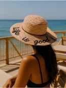 Resim Sima-lend & Mınaku Kordonlu Ve Baskılı Plaj İçin Yazlık Hasır Şapkası 234548536 Pembe 