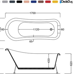 Resim Aslan Ayaklı Küvet | Urla | Sanacryl - 70x170 / Beyaz / 1 Kişilik 