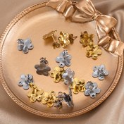 Resim 10 adet Moda Yüzey Dokusu Paslanmaz Çelik Küçük Çiçek Küpeler, DIY Kulak Süsleri ve Kendi Yapımı Taban Aksesuarları için Delikli Kolye Uçları 
