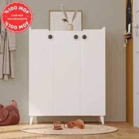 Resim İmbaş 3 Kapaklı Çok Amaçlı Dolap Çok Amaçlı Mutfak Dolabı Banyo Dolabı Ayakkabılık Beyaz %100 Mdf 