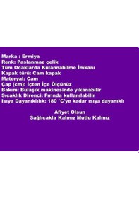 Resim Tencere Tava Sahan İçin Cam Kapak 18 Cm 