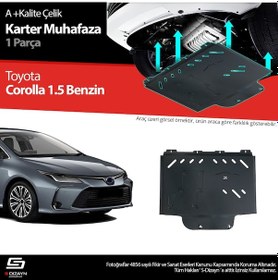 Resim S-dizayn Toyota Corolla 1.5 Benzinli Çelik Karter Muhafaza 2019 Üzeri A+ Kalite 