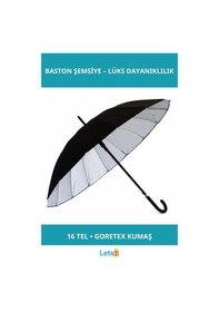 Resim Letsii Lüks Dayanıklı Goretex 16 Telli Baston Şemsiye Çok Renkli 