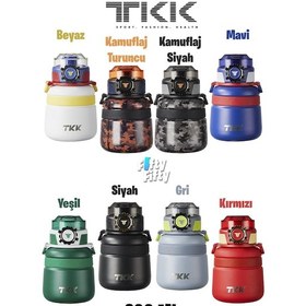 Resim Tkk 600 Ml Çelik Su Matarası Çift Kullanım Pipetli/rahat İçim 12 Saat Sıcak/24 Saat Soğuk Termos -2029-600ml Kırmızı 