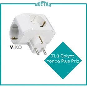 Resim Viko 3'Lü Golyat Yonca Plus Priz(Topraklı) 