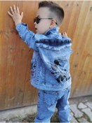 Resim MODAVALS MICKEY BASKILI UZUN KOLLU ERKEK ÇOCUK KOT KOMBİN 