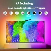 Resim 1 adet EISSLOLY RGBIC LED TV Arka Aydınlatma Şeridi, AR Sensörü ile, USB ile Çalıştırılır, Uygulama Kontrollü, Kablosuz, Ayarlanabilir ve Renk Değiştiren, 35-80 İnç TV'ler, Oyun Odaları, Yatak Odaları, Oturma Odaları için - Müziğe Senkronize Edilir, Pil Gerektirmez 