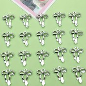 Resim 20 adet Fiyonk Süsleri Sevimli Papyon Charms Antika Gümüşü Bayan Bowknot Charms DIY Takı Yapımı Bilezikler için El Sanatları Aksesuarları 