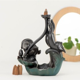 Resim Zen El Lotus Temalı Geri Akışlı Tütsülük 
