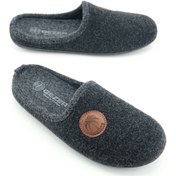 Resim Gezer Erkek Kışlık Keçe Çıkarılabilir İç Taban Rahat Ev Bahçe Gondol Terlik Siyah 