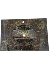 Resim Cam Lavabo Siyah Beyaz Desenli 100 x 56 CM 12 Mm 