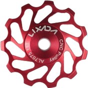 Resim 7075 Alyuminyum Seramik Rulmanlı Bisiklet Arka Vites Rulması - 11 Diş - Kırmızı - 2 Adet 
