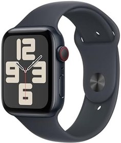 Resim Apple Watch SE (2. nesil) GPS + Cellular 44 mm Gece Yarısı Kasa Akıllı Saat ve Gece Yarısı Spor Kordon - M/L. Fitness ve Uyku Takibi, Trafik Kazası Algılama, Kalp Atış Hızı Takibi, Retina Ekran 