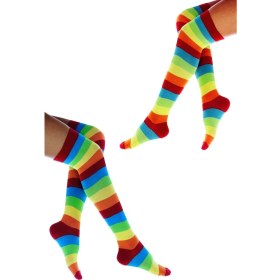 Resim Kral Socks Kadın Dizüstü Çorap (2 Çift) Günlük Düz Çizgili Pamuklu Diz Üstü Siyah Çorap Yeni Trend 