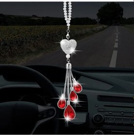 Resim Gaojunshop01 Kırmızı Kristal Kalp Ayna Süslü Aksesuar Valentin Hediyesi 